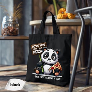 Panda Cotton Canvas Tote Bag, Women Gift Beach Totes, Summer Season Bag with handles and zipper, Panda Canvas Tote Bag, Girls Cute Bag
