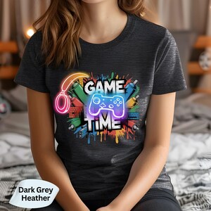 Gaming Women Cute Shirt, Birthday Gaming Gifts for Girls, Girls Cool Trendy Gaming Printed Shirt, Gamer Funny T-shirts, Women Game Time Tee