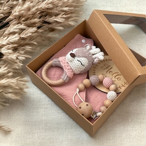 Babygeschenkset Geschenk Neugeborene Babygeschenk Schwangerschaftsgeschenk Geschenk Babyparty Geschenkset 5-teilig Nilpferd Reh