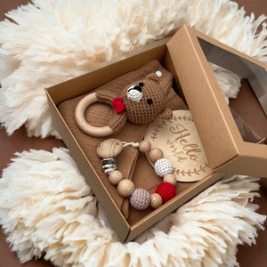 Babygeschenkset Geschenk Neugeborene Babygeschenk Schwangerschaftsgeschenk Geschenk Babyparty Geschenkset 5-teilig Nilpferd Teddybär