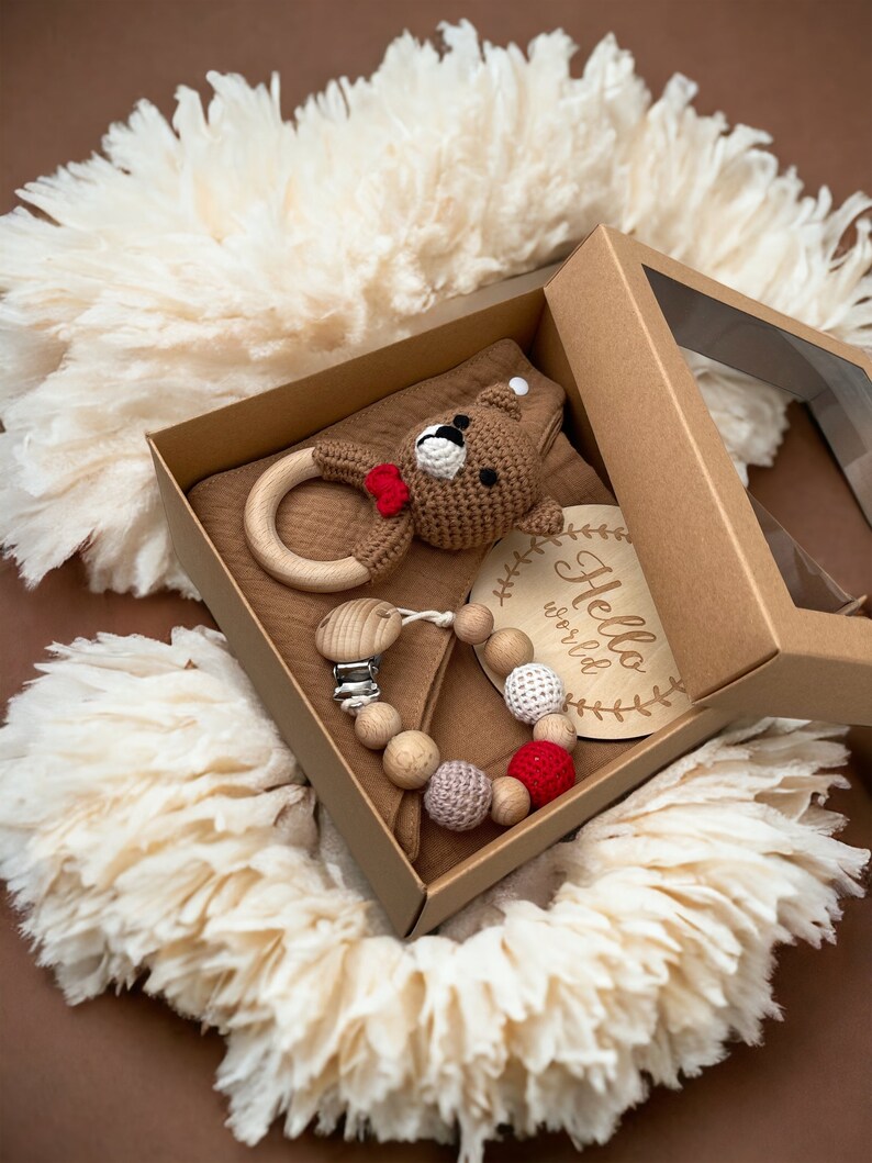 Babygeschenkset Geschenk Neugeborene Babygeschenk Schwangerschaftsgeschenk Geschenk Babyparty Geschenkset 5-teilig Nilpferd Teddybär