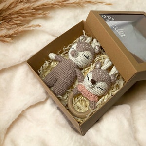 Baby gift set | Baby gift | Baby shower gift | Fox rattle | Deer rattle | Penguin rattle | crocheted animal | crocheted | infant