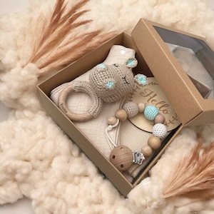 Babygeschenkset | Geschenk Neugeborene | Babygeschenk | Schwangerschaftsgeschenk | Geschenk Babyparty | Geschenkset 5-teilig- Nilpferd