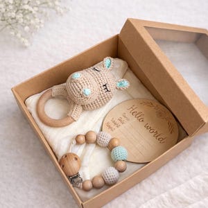 Babygeschenkset | Geschenk Neugeborene | Babygeschenk | Schwangerschaftsgeschenk | Geschenk Babyparty | Geschenkset 5-teilig- Nilpferd