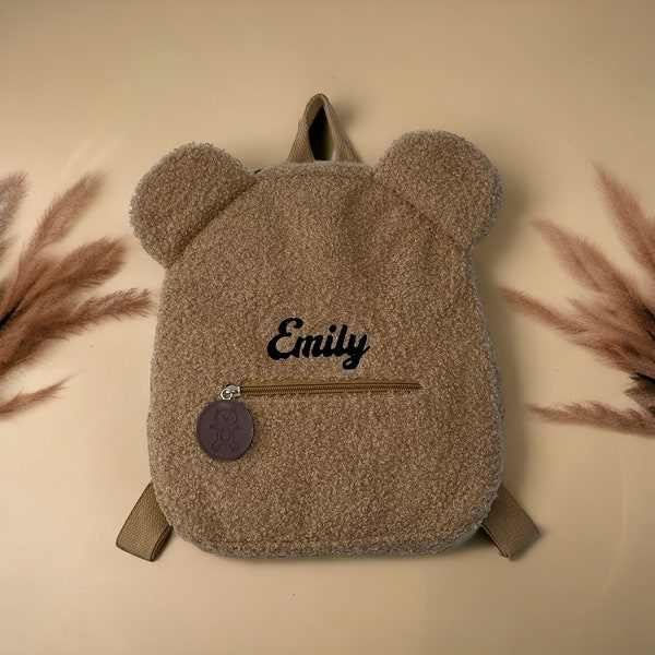 Teddyrucksack kostenlos personalisiert  | Bärenrucksack mit Namen | Kindergarten | Rucksack | personalisiert | beige | braun | Geschenk