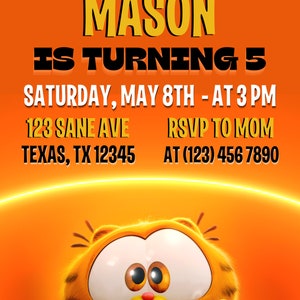 The Garfield Movie Birthday the Garfield Birthday Invitation the