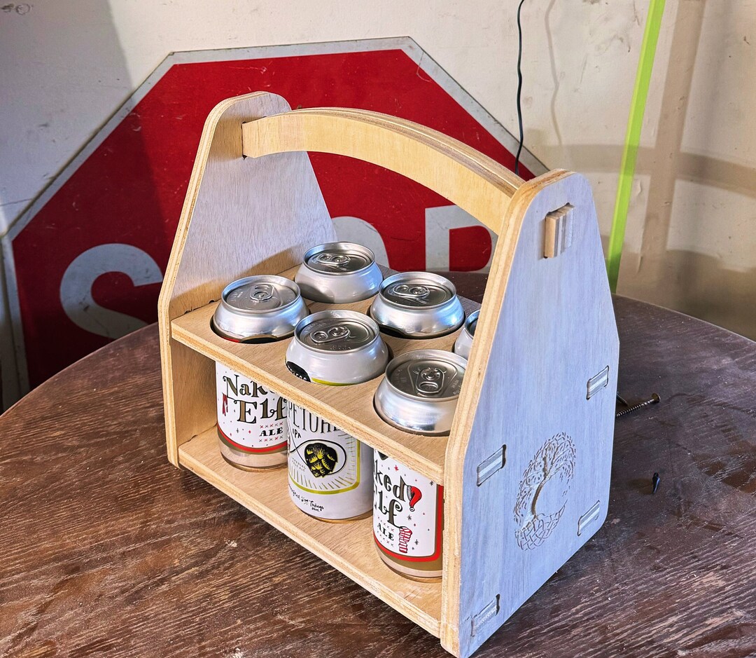 Wooden Beer Caddy Etsy