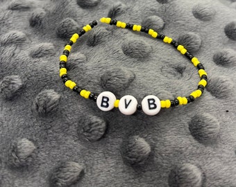 Fan-Armband "BVB", Borussia Dortmund, elastisches Armband ohne Verschluss, Erwachsene, Kinder, Kita, Grundschule, Kindergeburtstag