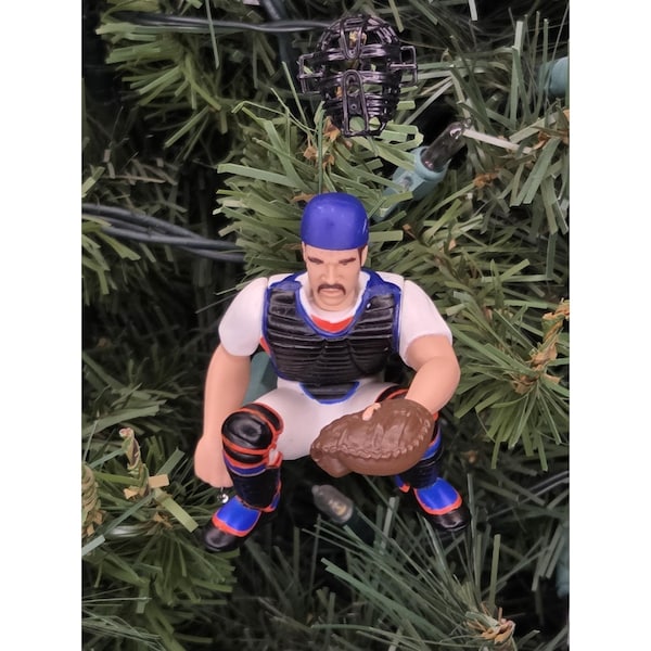 Mike Piazza New York Mets Baseball MLB Xmas Ornament Holiday vtg Jersey #31 Mask