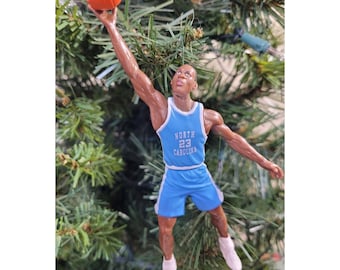 Michael Jordan North Carolina Tar Heels Basketball Xmas Tree Ornament jersey #23