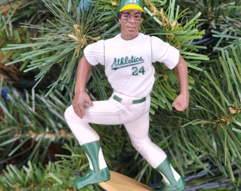 Rickey Henderson Oakland Athletics Baseball MLB Xmas Holiday Ornament vtg Jersey
