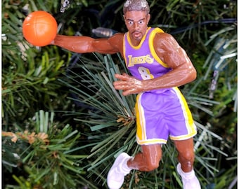 Kobe Bryant LA Lakers Los Angeles Basketball NBA Xmas Tree Ornament vtg Jersey 8