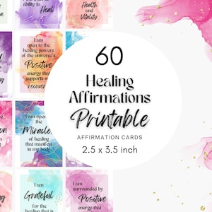 Healing affirmations Daily affirmation cards colorful Printable Positive Self-affirmation deck Vision board printable Recovery gift for mom