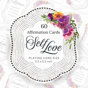 Self love Affirmation Cards Printable Daily affirmation cards self care Vision board printable Positive affirmation deck Mental health gift