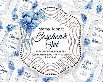 Gift für Mama Geschenkset met Dankeskarten, Geschenkbox DIY Set met Gutscheinen Aufsteller Perfecte Gift für Muttertag Chinoiserie