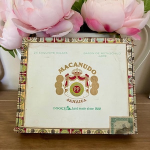 Vintage cigar box, Jamaican cigar box, Empty cigar box, decorative cigar box