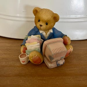 Cherished Teddies, Vintage Cherished Teddies, Enesco, “Terry”, bear at computer