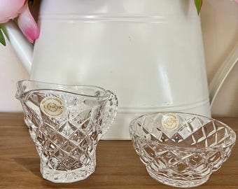 Lenox Full Lead Cut Crystal, Crystal Pitcher and Crystal Bowl, Star Cut Crystal