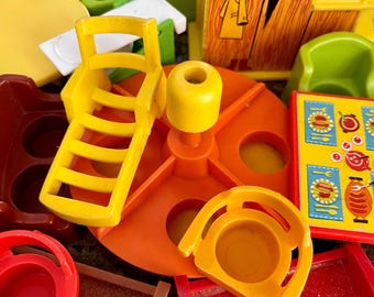 Vintage Fisher Price House Furniture & People: Collectible Pretend Play