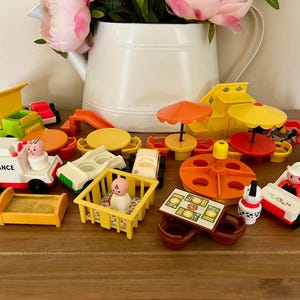Vintage Fisher Price House items and People, Play and Pretend, Collectible Fisher Price Furniture