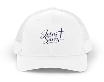 Gorra trucker con cierre ajustable "Jesús salva" / Gorra de fe cristiana