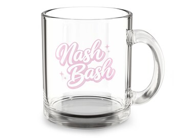 Taza de cristal Nash Bash / Taza de café transparente de 295 ml