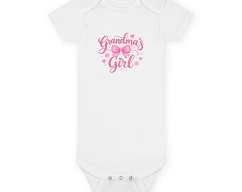Body de bebé "Niña de la abuela", body rosa con lazo para bebé / Bebé recién nacido