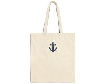 Bolso tote con ancla azul marino / Bolso de playa de lona, bolso tote náutico