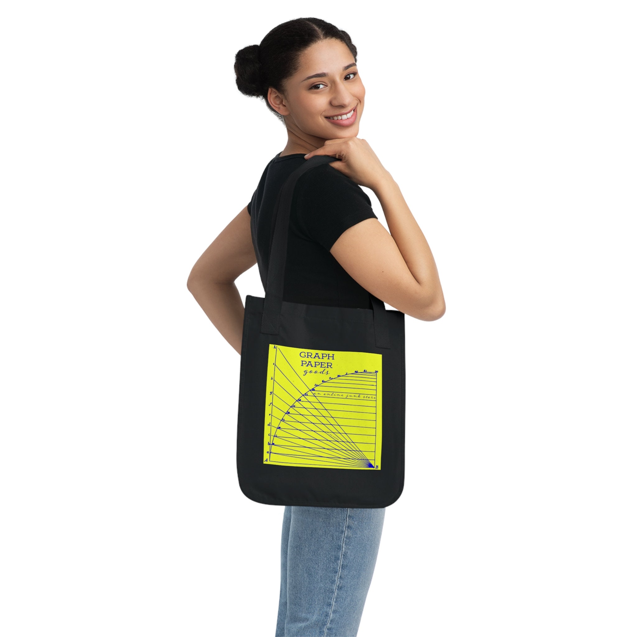 Cool Organic Canvas Tote Bag, Graph Paper Goods, Graph Art 