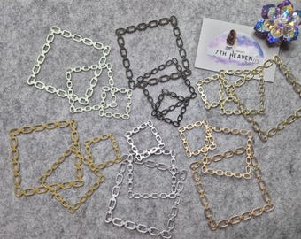 Die-Cuts Set "Chain Frame" | 6 Farben | 18 Stanzteile| Hochwertiger Prägekarton | Feine Rahmen in Kettenoptik | DIY crafting