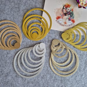 Jeu de pièces découpées « Cercles scintillants » | 40 Rue centrale | 5 Farben | Papier pailleté | Bricolage, scrapbooking, journalisation, fabrication de cartes