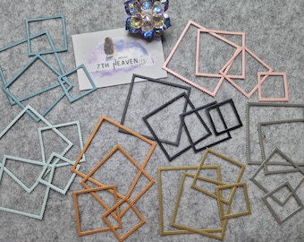 Die-Cuts Set "Tiny Frames"  | 32 Stanzteile | 8 Farben | leicht schimmerndes Papier | verschiedene Farben | DIY crafting, journaling