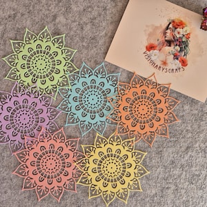 Stansset "Lacy Pastel" | 6 Tegels | Pastel-Farben | voor doe-het-zelf, scrapbooking, journaling, mixed media
