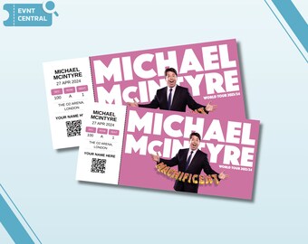 Personalised Souvenir Michael McIntyre Concert Ticket