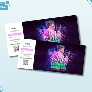 Personalised Souvenir P!NK Concert Ticket