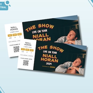 Personalised Souvenir Niall Horan Concert Ticket