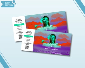 Personalised Souvenir Kylie Minogue Concert Ticket