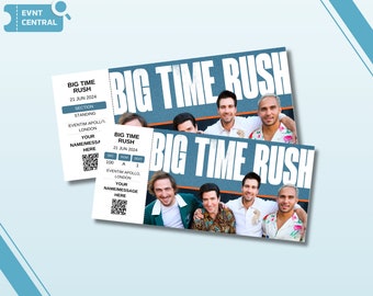 Gepersonaliseerde souvenir Big Time Rush concertticket