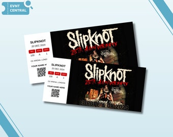 Personalised Souvenir Slipknot Concert Ticket