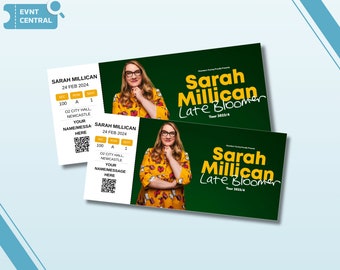 Personalised Souvenir Sarah Millican Concert Ticket