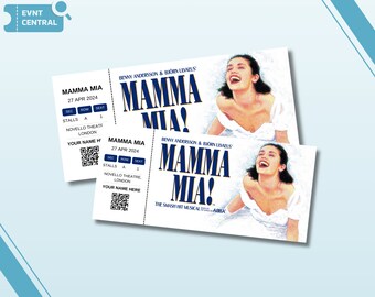 Personalised Souvenir Mamma Mia Concert Ticket