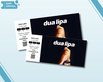 Personalised Souvenir Dua Lipa Concert Ticket