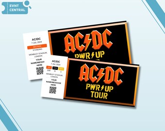 Billet de concert souvenir personnalisé AC/DC