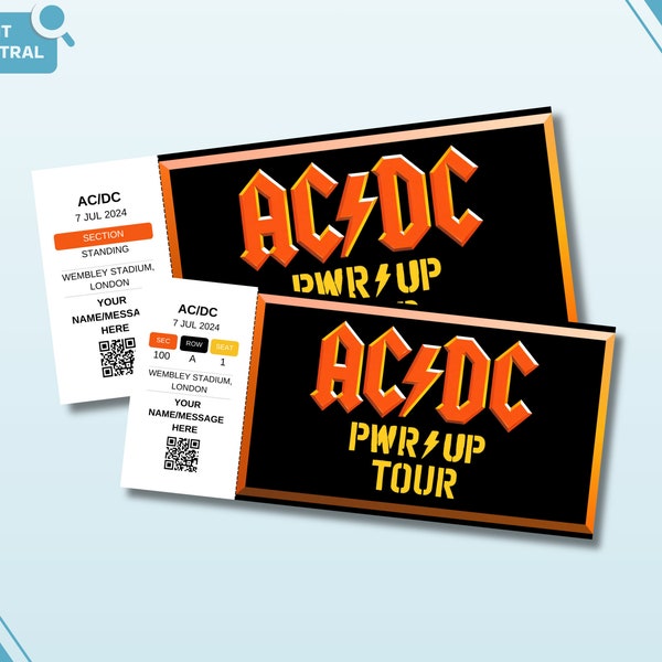 Personalised Souvenir AC/DC Concert Ticket