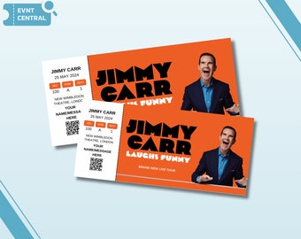 Personalised Souvenir Jimmy Carr Concert Ticket