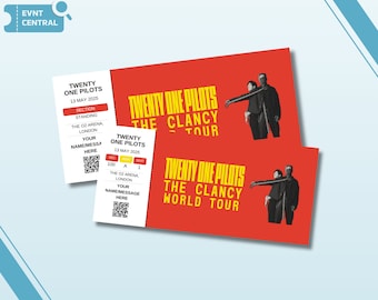 Personalisierte Souvenir Twenty One Pilots Konzertkarte