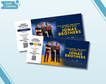 Personalised Souvenir Jonas Brothers Concert Ticket