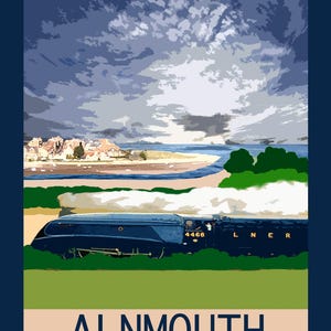 Digital Download File A3 Alnmouth Railway Poster Digital Art