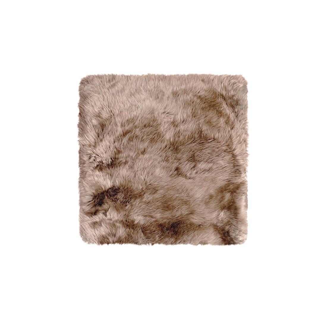 Light Brown Genuine Sheepskin Seatpad Beige Furry Chair Cover 40x40 Cm