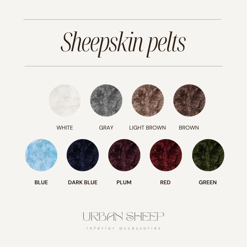 Gray sheepskin pelt New Zealand fur rug Furry rug Nordic decor image 6